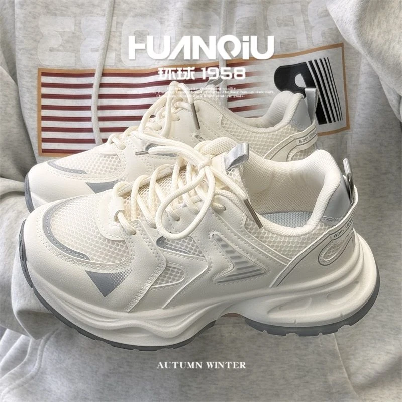 HUANQIU/Global Migray Daddy Shoes for Women 2024 New Breathable Lightweight Comfortable Versatile Ins Korean Style Fashion Shoes