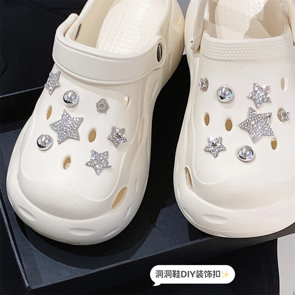 Ins trendy and fashionable detachable shoes decorations sweet cool style diamond star hole shoes accessories DIY three-dimensional shoes flowers