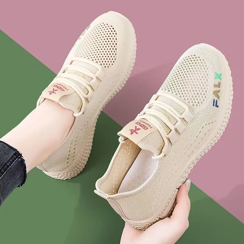 New old Beijing cloth shoes women's shoes flat sports shoes casual running shoes breathable mesh shoes non-slip walking shoes single shoes