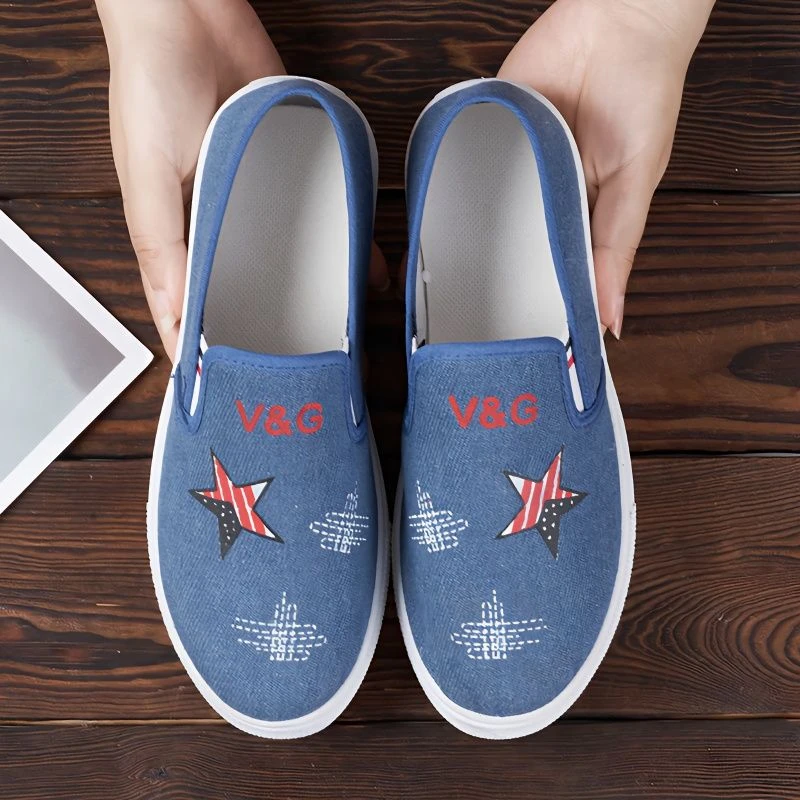 Women's cloth shoes Old Beijing cloth shoes Women's one-foot pedal non-slip breathable work low-top women's canvas shoes