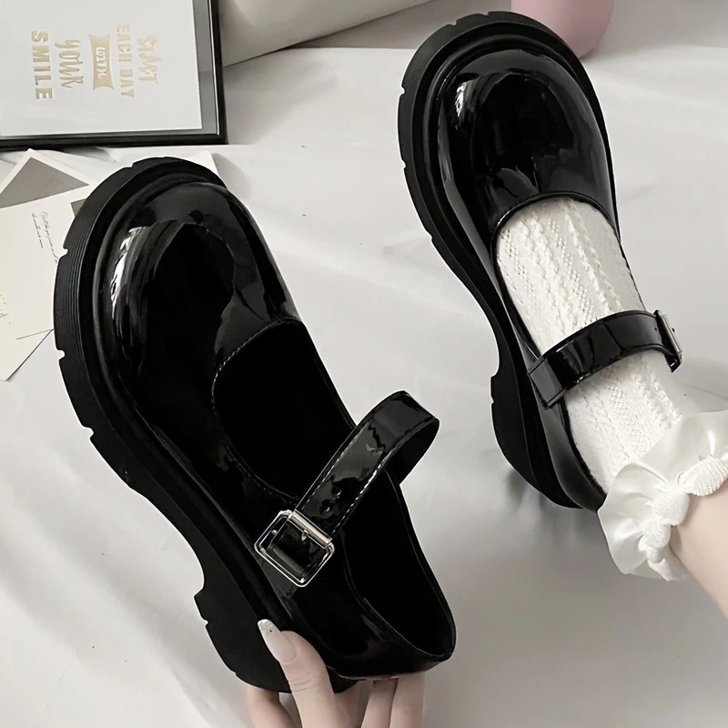 2023 autumn small leather shoes for women Japanese jk shoes uniform shoes thick soles cute student Mary Jane shoes versatile
