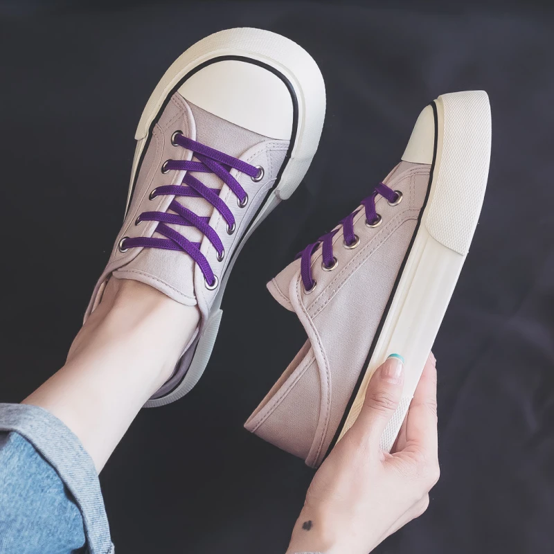 Summer breathable two-wear elastic belt one-foot laziness canvas shoes for women 2024 new small white shoes for women semi-trailer shoes