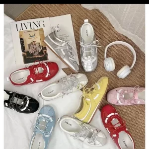 New style of inner height increase of 4 cm sweet girl training shoes 2025 summer sports ballet style Mary Zhen single shoes Korean version