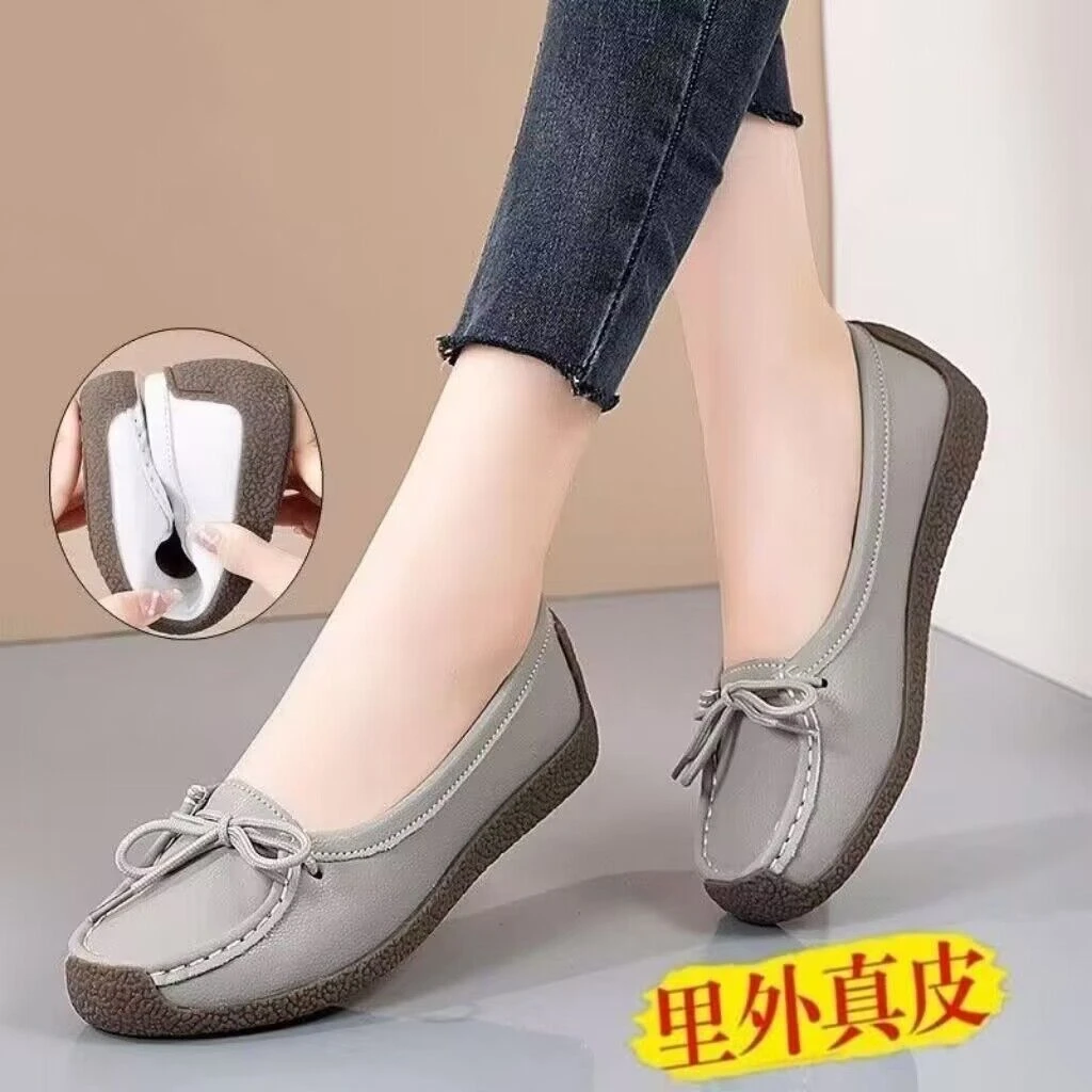Daphne Group Shoe Cabinet Size Special Price Genuine Leather Beef Tendon Sole Single Shoes One-Pickle Mom Shoes