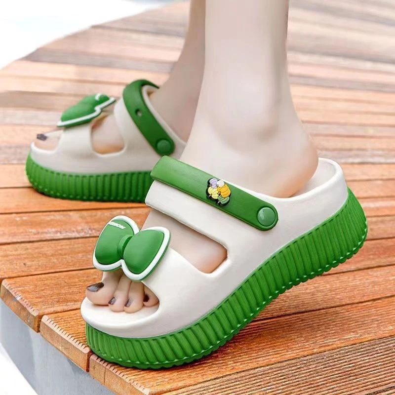 Thick-soled sandals for women in summer, fashionable and versatile sweet high-heeled sandals for going out non-slip, ultra-soft high-heeled beach shoes