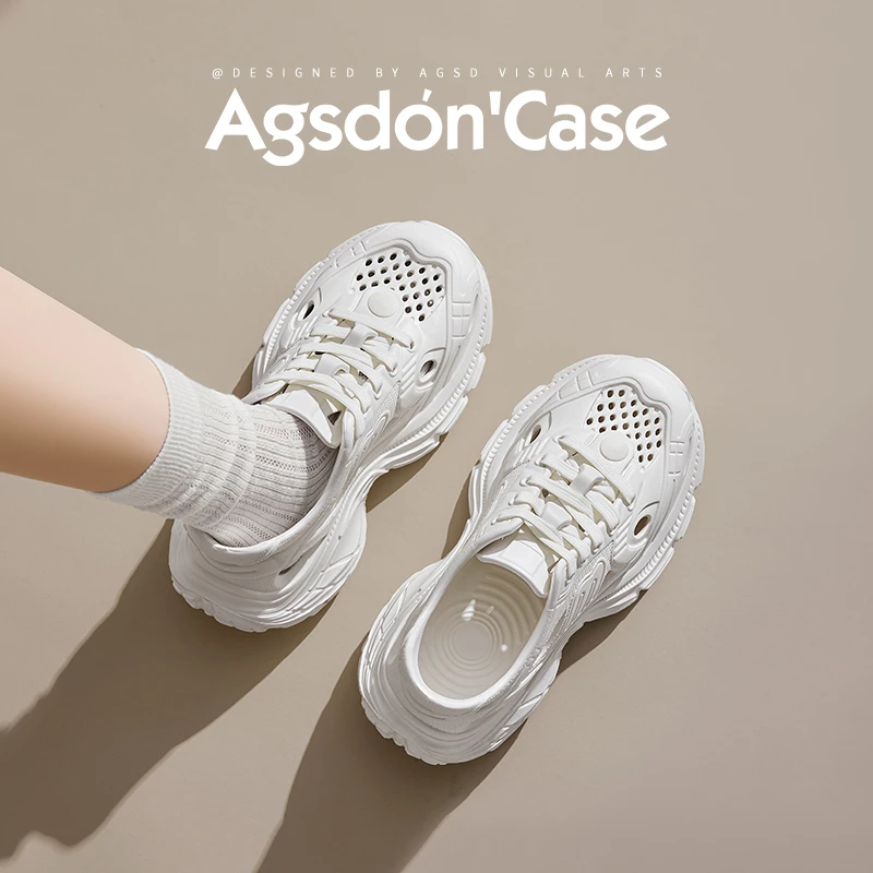 Aogu Shiden thick-soled sports dad sandals for women 2025 spring height-enhancing outdoor wading hole hiking shoes xx