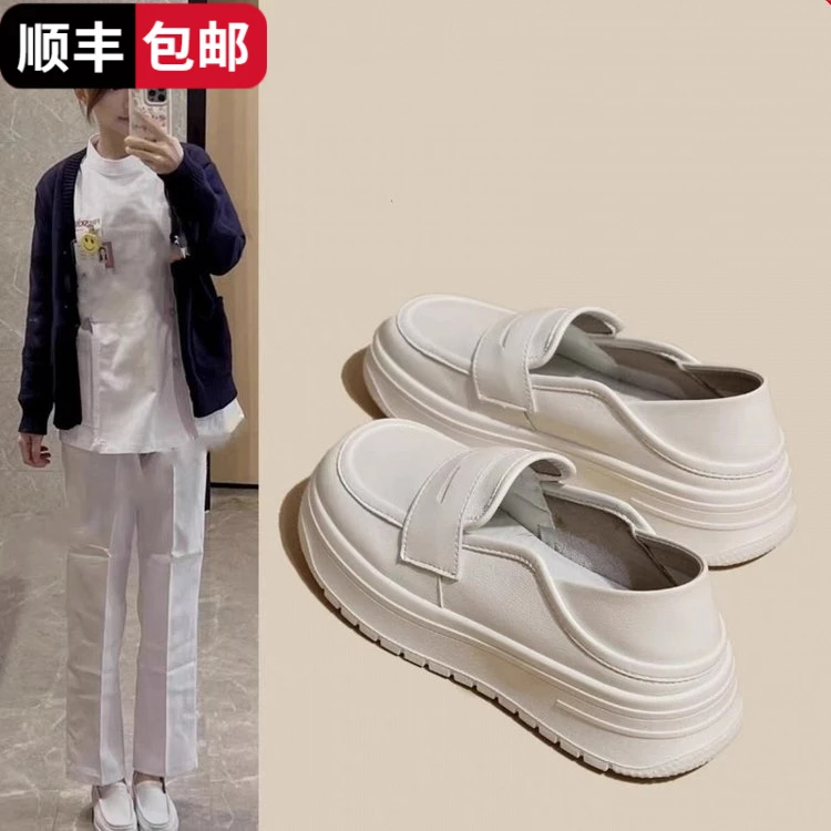 Summer nurse shoes for women with soft sole breathable and non-tiring feet, anti-odor, anti-slip, thick sole, heightened, one foot pedal for medical staff special shoes