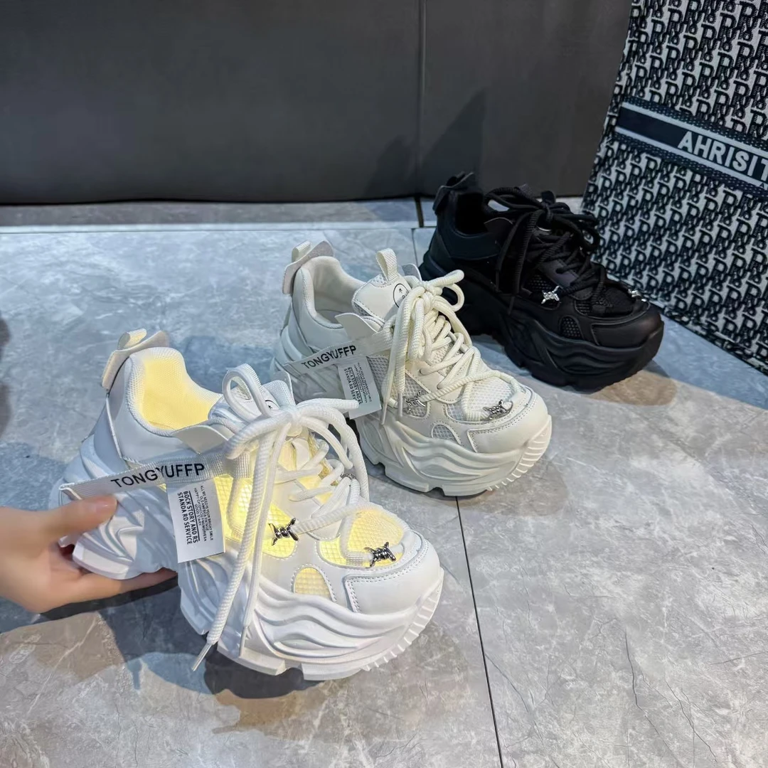 Special breathable dad shoes for mesh for women's summer new style of sponge cake thick sole casual women's small sports shoes