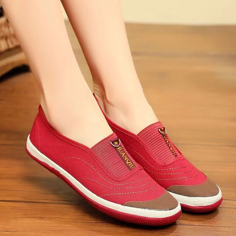 2025 Spring and Autumn Middle-aged and Elderly Casual Mothers' Shoes for Women's Cow Tendon Sole Canvas Surface Light and Comfortable Field Outdoor Labor Shoes
