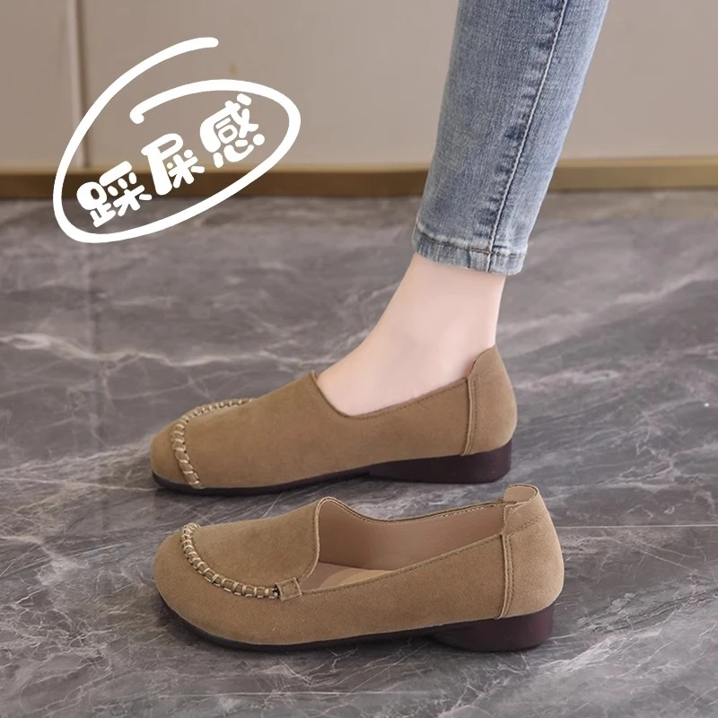 Baby old Beijing cloth shoes for women with large size 41-43 one foot flat sole pregnant women's shoes spring soft sole mother bean shoes