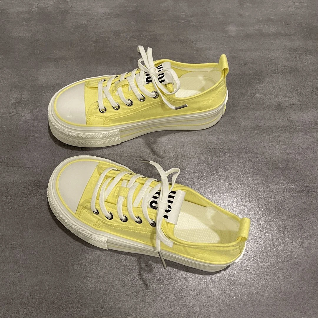 New Balance [Broken Size] Dopamine Women's Shoes 2025 Summer Thin Breathable Thick Sole Canvas Shoes Female Students