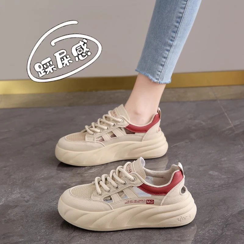 Adida cut-off size selected women's shoes summer mesh breathable thin mesh shoes women's 2025 new hollow sports shoes soft