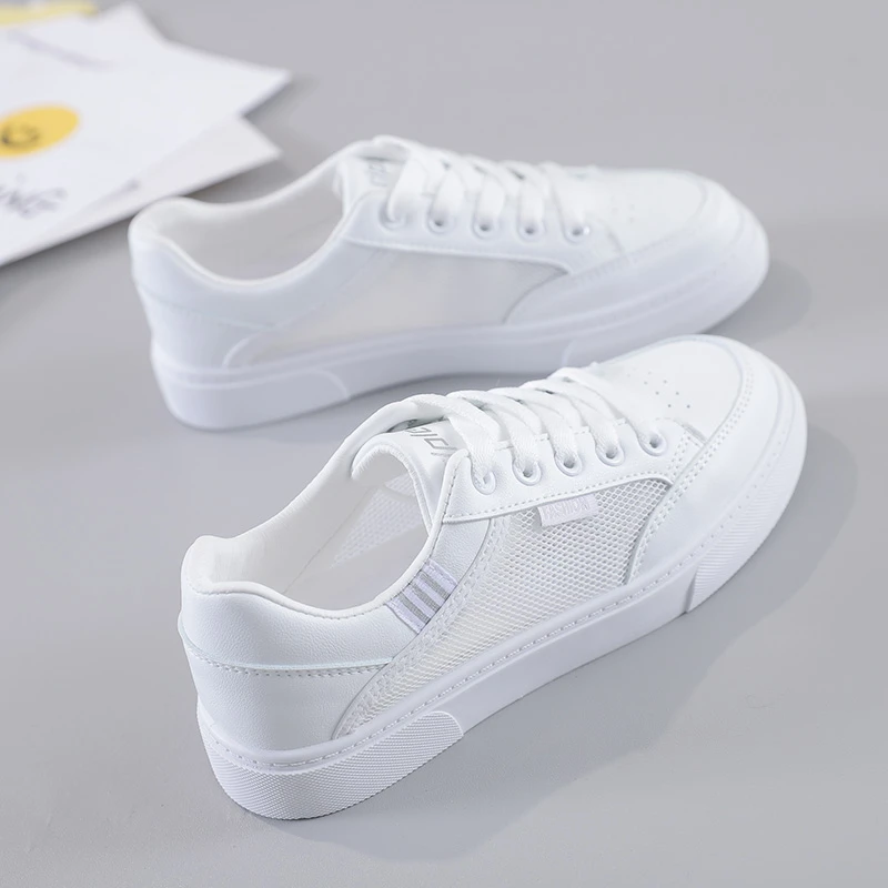 White shoes for women 2025 new women's shoes mesh spring and summer casual versatile trendy shoes breathable board shoes for women students