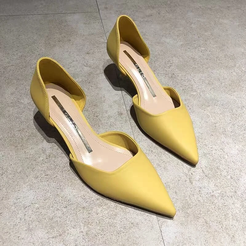 Daphne is suitable for [1188 people praise] Spring new fashionable high heels light-mouthed pointed toe shoes versatile solid color