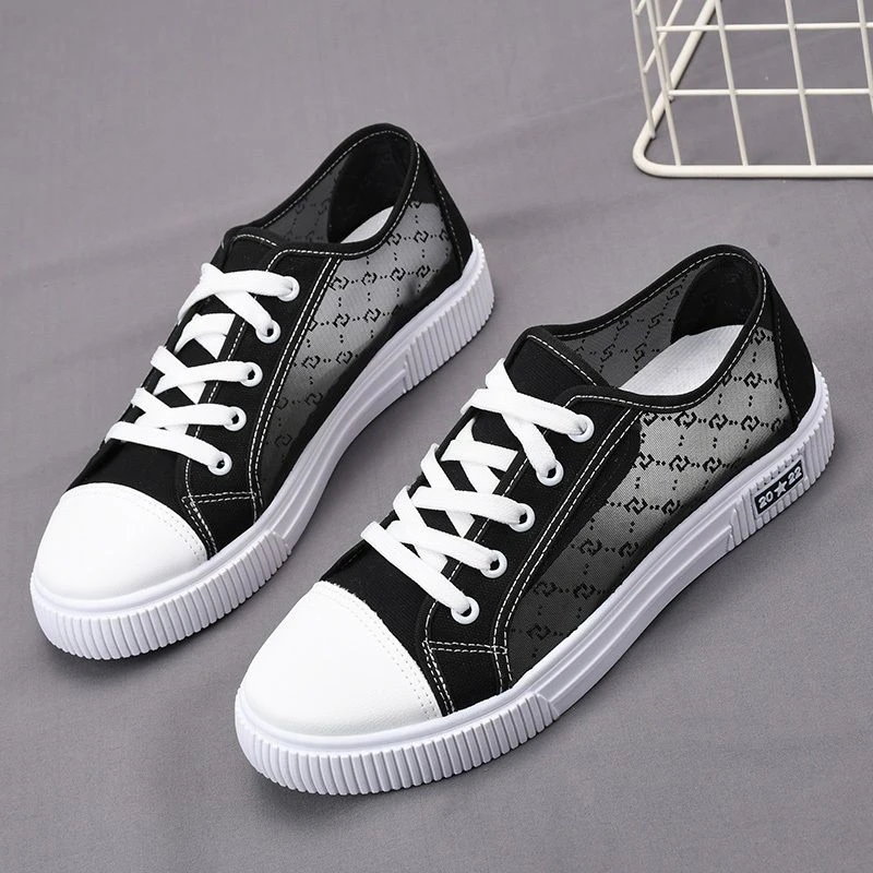 New Balance [Cut off code clearance] [Store hot sale] Canvas shoes for women in summer new style mesh shoes for women breathable mesh students