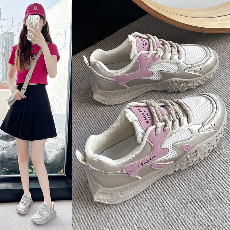 2025 summer new internet celebrity classic fashion versatile casual women's shoes temperament soft sole Ouruo style running Forrest Gump shoes