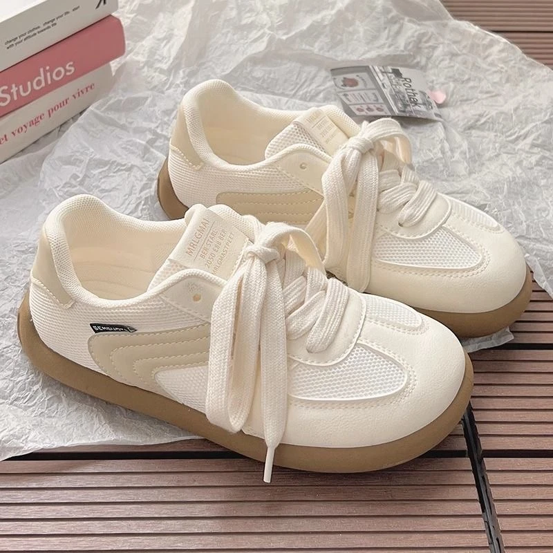 Japanese mesh training shoes 2025 summer new versatile dopamine fresh Korean casual hot white shoes