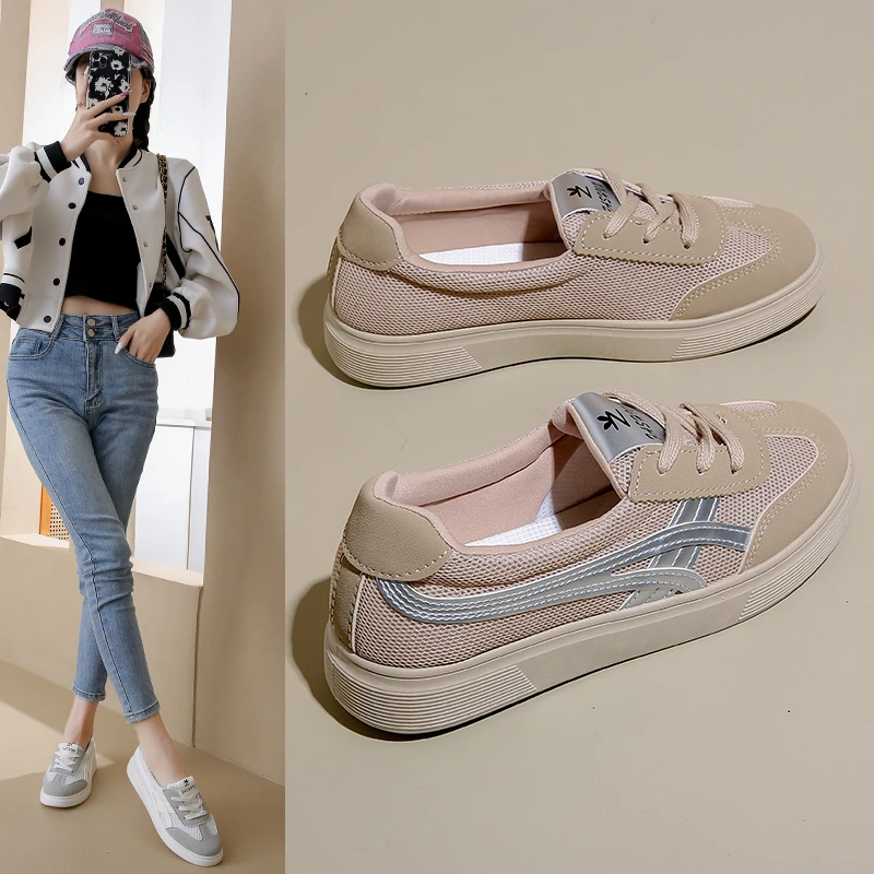 Forrest Gump shoes 2025 spring new Aurora style fashion trend versatile flat-soled mesh breathable and comfortable women's style