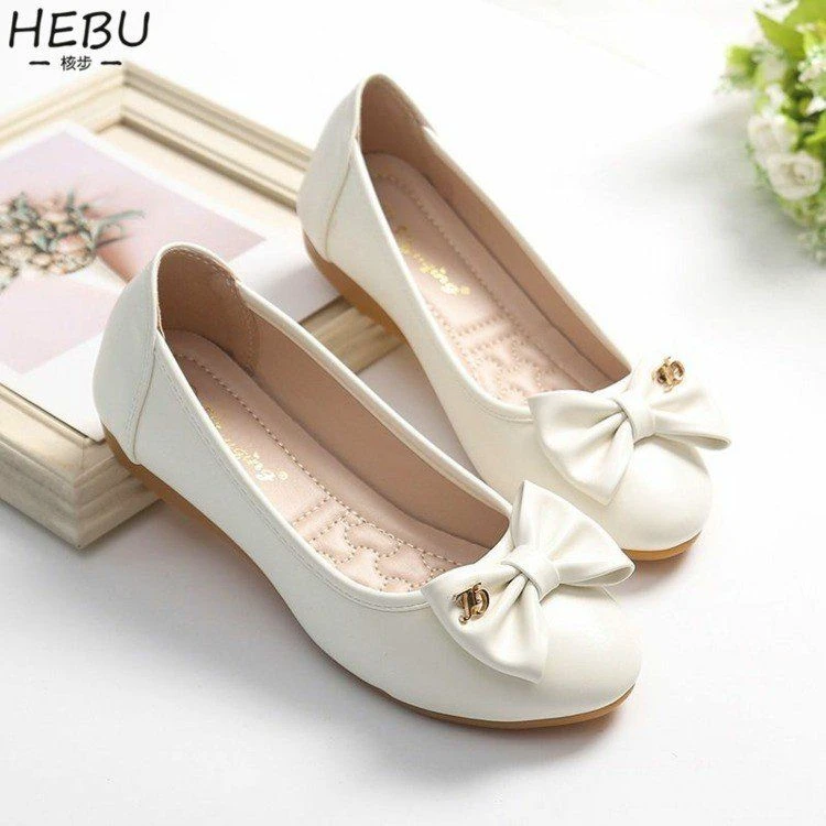 Doudou shoes 2025 spring and summer new casual shallow mouth bow round head pregnant women wear mother niche