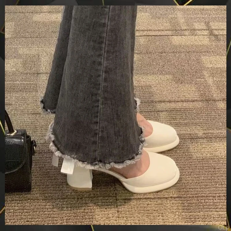 C sandals for women French skirt temperament summer new style socialite high heels 2024 M5 gentle style single shoes