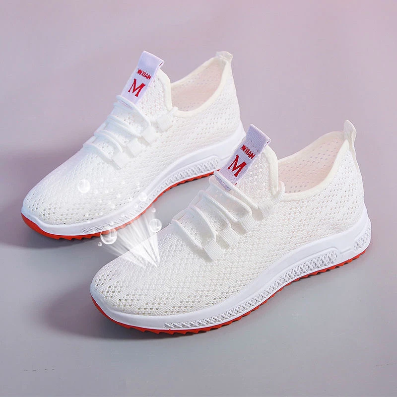 2024 summer new women's mesh shoes fashionable and versatile breathable soft sole old Beijing cloth shoes lightweight mesh casual shoes