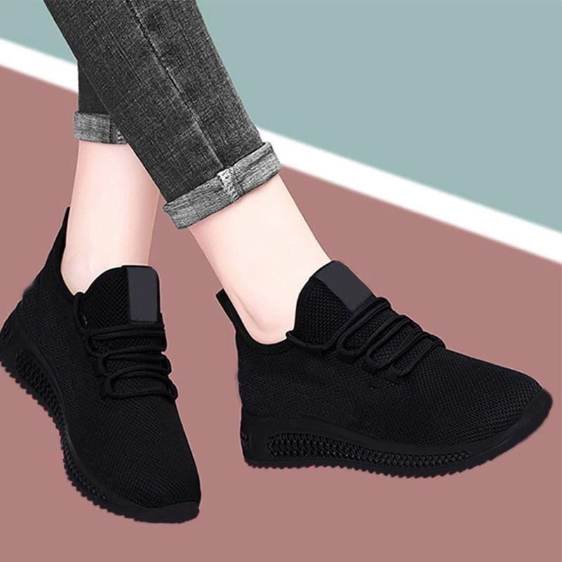 Old Beijing cloth shoes for women comfortable mesh sports shoes for a long time without being tired at work shoes soft sole non-slip work shoes black