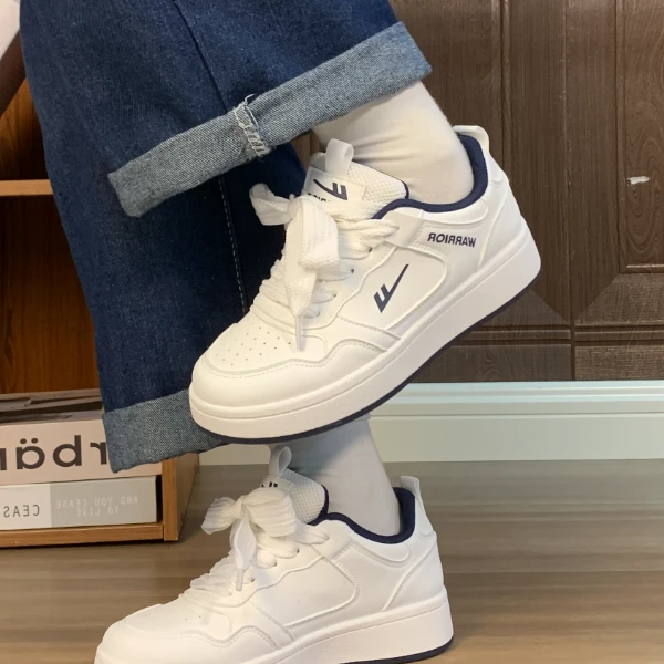 Huili shoes for men and women same style bread shoes for spring new thick-soled couples' white shoes niche and versatile student board shoes