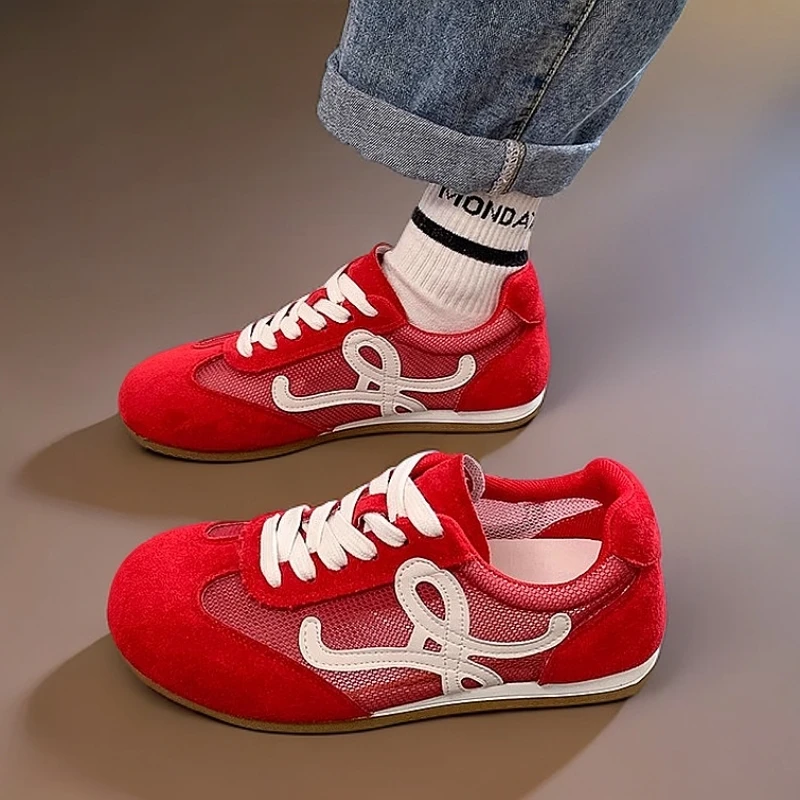 2025 breathable summer retro niche training shoes new Forrest Gump shoes sports thin mesh women's genius shoes flat bottom