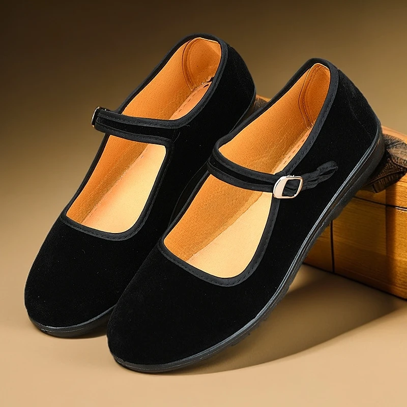 Old Beijing women's cloth shoes non-slip soft sole middle-aged and elderly black work shoes lightweight work shoes casual new style dance