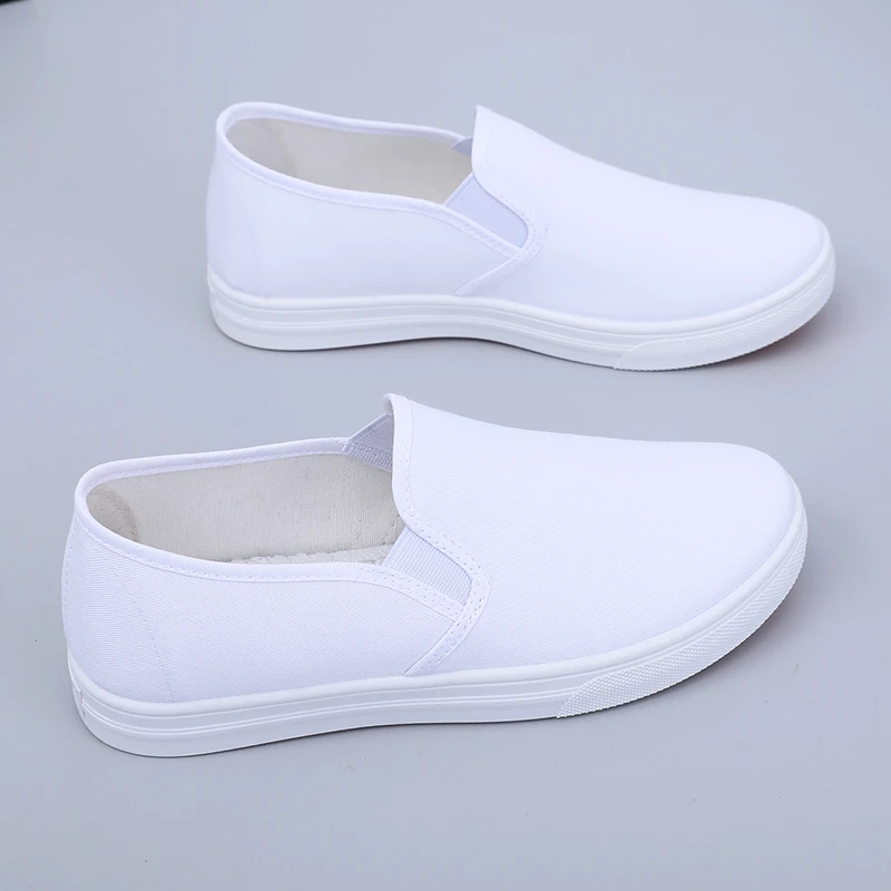 Nurse shoes men and women white flat non-slip casual shoes soft sole comfortable and versatile white shoes old Beijing work cloth shoes
