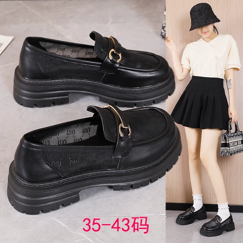 361 Selected One-Pin Loafers Women's Summer 2024 New Mesh Breathable British Style Small Leather Shoes Large Size 41-4