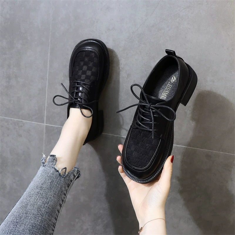 Anta selected genuine leather hollow leather shoes for women 2025 summer new fashion lace-up flat-sole mesh breathable and suitable