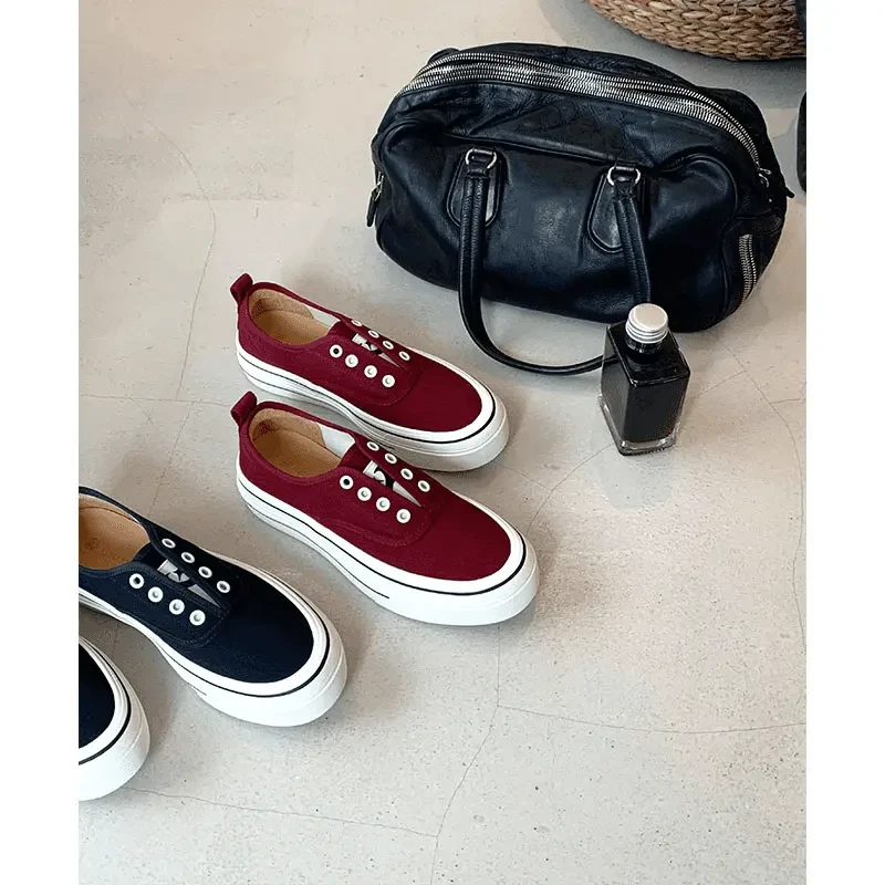 Lu Xiaobu | Xiangfeng new casual one-foot lazy shoes thick sole washing canvas shoes women's board shoes 0353l spring and autumn