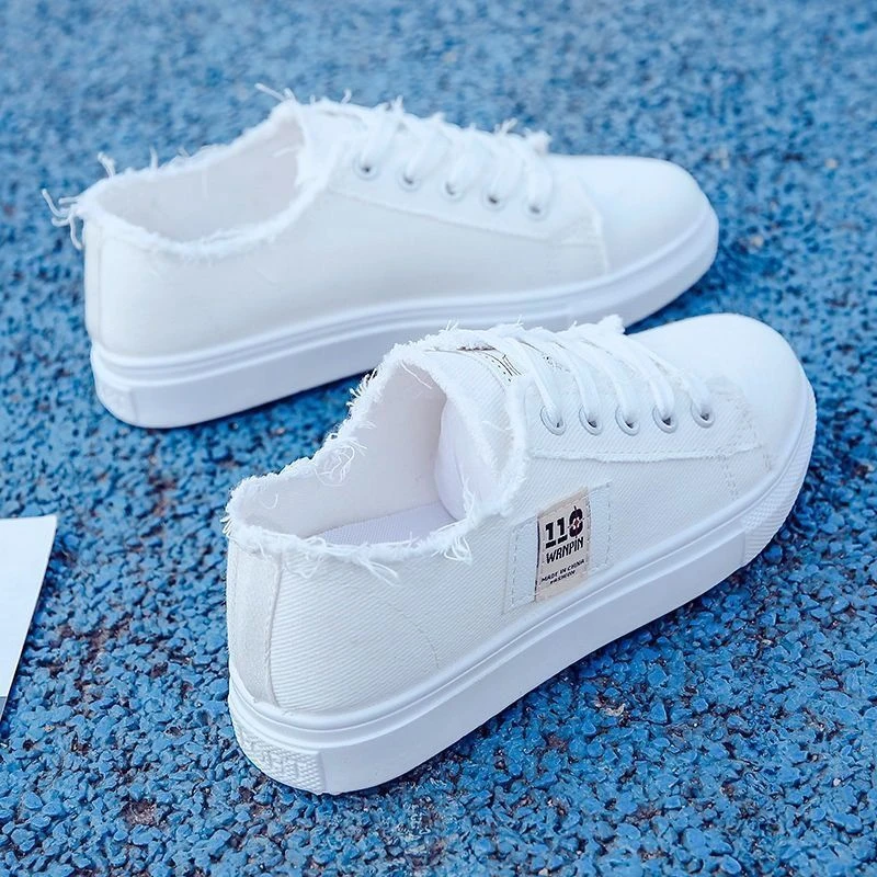 Spring and summer trendy shoes canvas shoes women's small white shoes new style shoes student Korean style versatile sneakers thin flat shoes