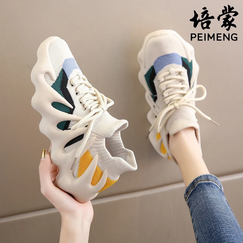 Pemon women's shoes 2025 new summer breathable flying mesh shoes sports running lightweight octopus coconut casual shoes